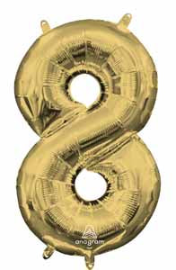 16" White Gold Number 8 Balloon