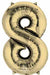 34" White Gold Number 8 Balloon