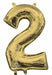 16-Inch White Gold Number 2 Balloon