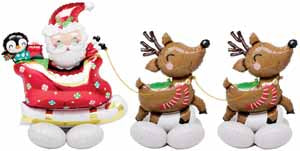 Santa and Reindeer AirLoonz Foil Balloon Kit, 99 Inch