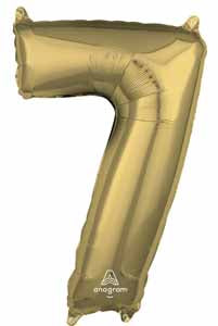 26-Inch White Gold Number 7 Balloon