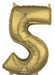 26-Inch White Gold Number 5 Balloon