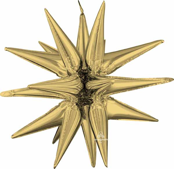 35-Inch White Gold Magic Star Foil Balloon