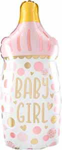 Baby Girl Bottle 31-Inch Foil Balloon
