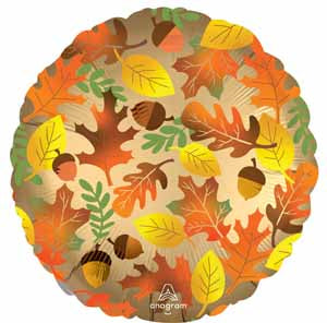 Fall Leaves 18-Inch Round Foil Balloon