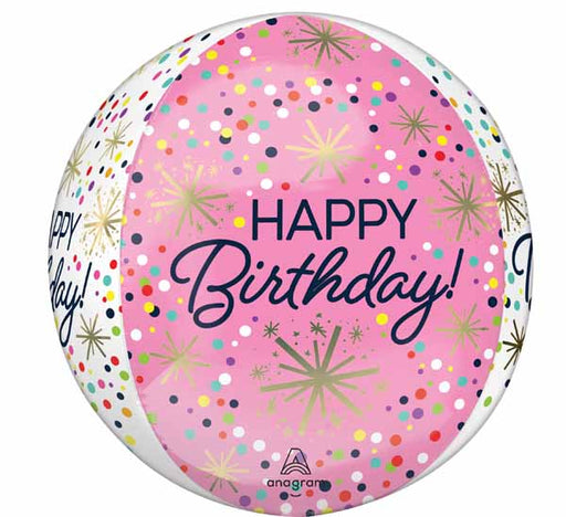 Happy Birthday Confetti Sprinkles 16-Inch Orbz Foil Balloon