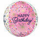 Happy Birthday Confetti Sprinkles 16-Inch Orbz Foil Balloon
