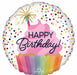Happy Birthday Confetti Sprinkles 18-Inch Round Foil Balloon