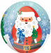 Snowy Christmas Santa 16-Inch Orbz Foil Balloon