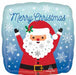 Snowy Christmas Santa 18-Inch Square Foil Balloon