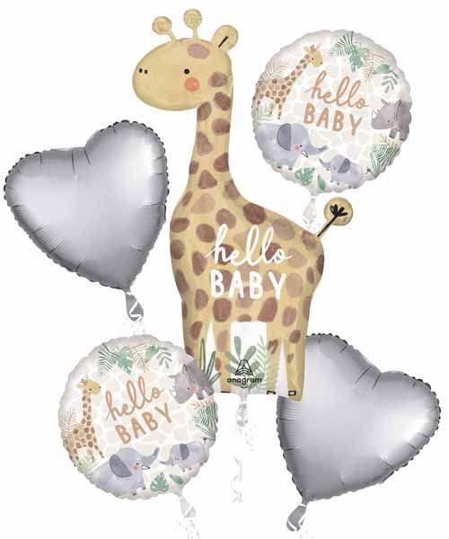 Soft Jungle Baby Foil Balloon Bouquet