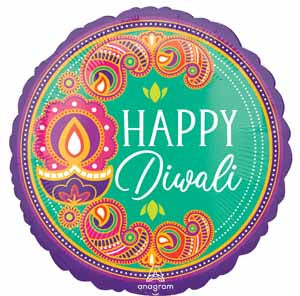 Rangoli Dream Diwali 18-Inch Round Foil Balloon