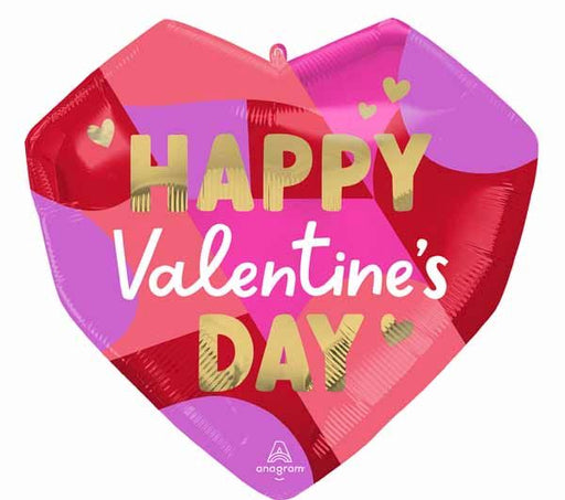 Happy Valentine's Day Blocking Brights 21-Inch Foil Balloon