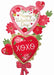 59" Happy Valentine's Day Floral & XOXO Foil Balloon