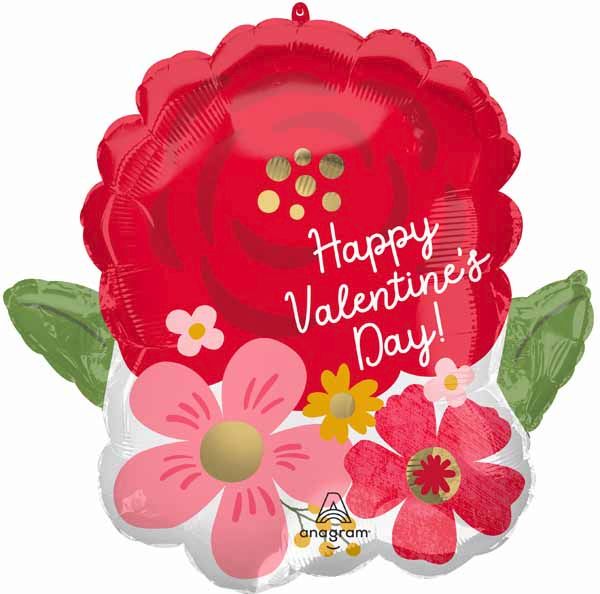 Valentine Florals 18" Foil Balloon