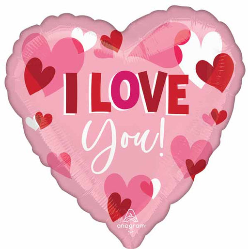 I Love You Playful Hearts Jumbo Heart Foil Balloon