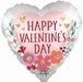Happy Valentine's Day Romantic Flowers Jumbo Heart Foil Balloon