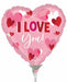 I Love You Playful Hearts 9-Inch Heart-Shaped Foil Balloon