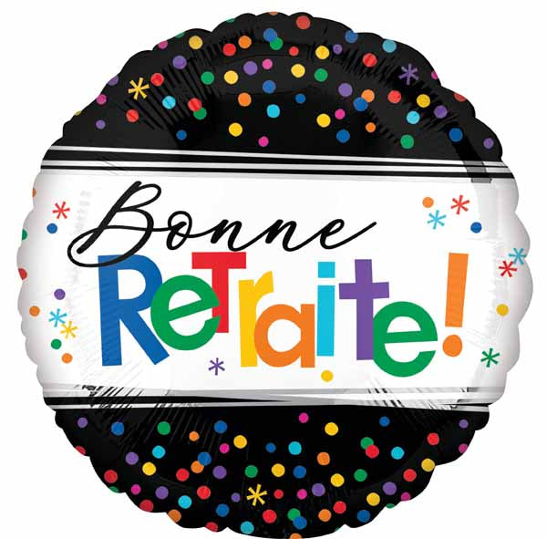 Bonne Retraite 18-Inch Round Foil Balloon