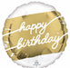 Golden Happy Birthday 18" Round Foil Balloon