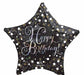 Sparkling Happy Birthday Star Foil Balloon, 28 Inch