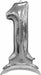 50-Inch Silver Number 1 Stand-Up Balloon