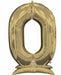 White Gold Number 0 Stand-Up Foil Balloon, 52 Inch