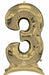 White Gold Number 3 Stand-Up Balloon, 50 Inch