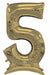 White Gold Number 5 Stand-Up Balloon, 50-Inch Series