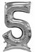 50-Inch Silver Number 5 Stand-Up Balloon
