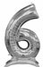 50-Inch Silver Number 6 Stand-Up Balloon