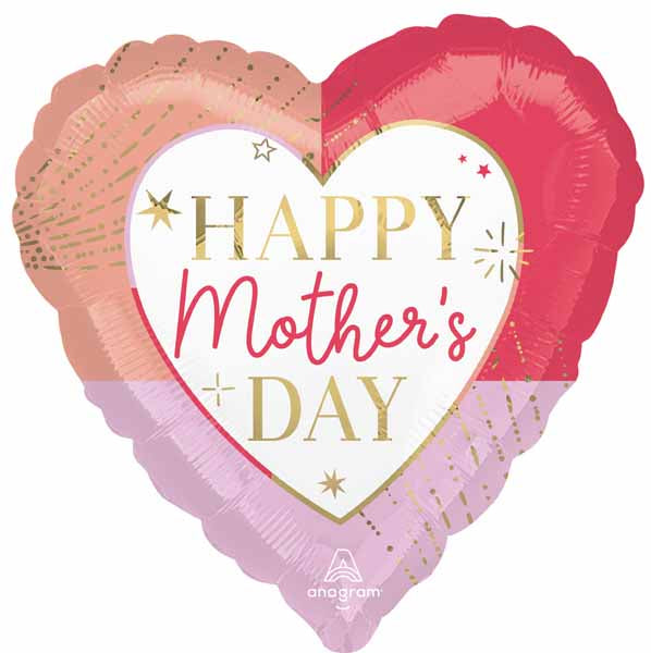 Colourful Happy Mother's Day Jumbo Heart Foil Balloon