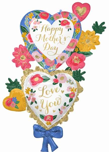 Happy Mother's Day Painted Prints 59-Inch Foil Balloon