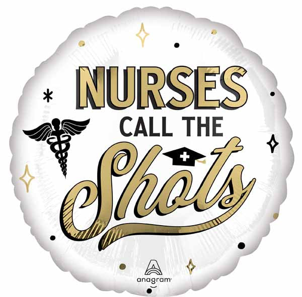 Nurses Call the Shots 18-Inch Round Foil Balloon