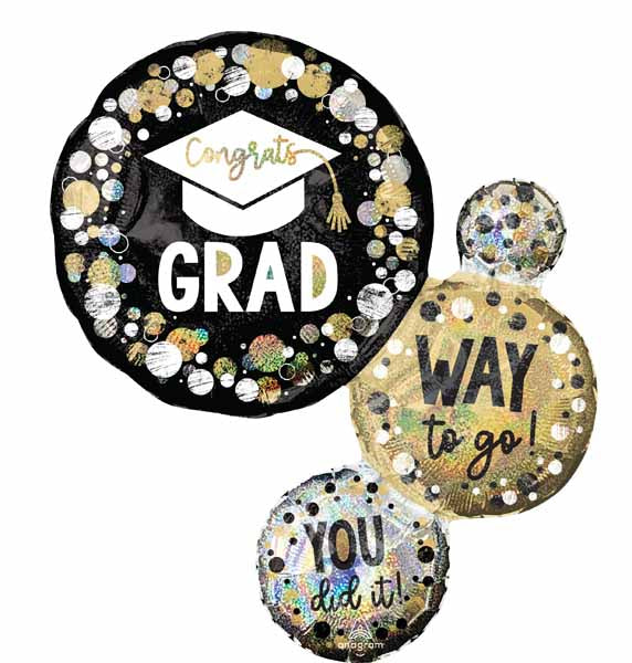Way to Go Grad 28" Holographic Foil Balloon
