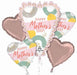 Happy Mother's Day Sketched Hearts Foil Balloon Bouquet