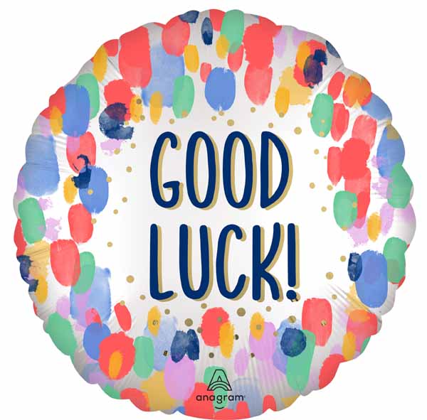 Painterly Good Luck 18-Inch Round Foil Balloon