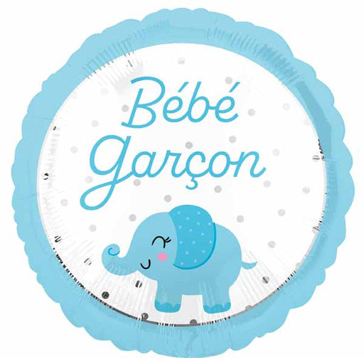 Bébé Garçon Elephant 18-Inch Round Foil Balloon