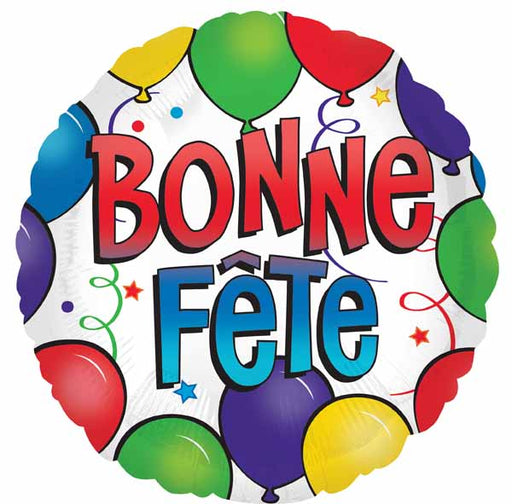 Bonne Fête Fun Birthday 18" Round Foil Balloon