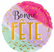 Bonne Fête Watercolor Jumbo Round Foil Balloon