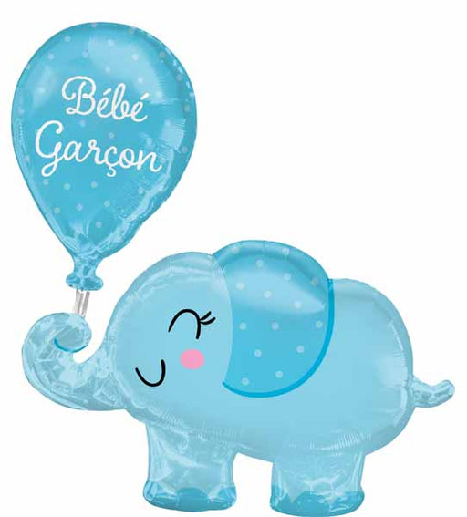 Bébé Garçon Elephant Foil Balloon, 31 Inch