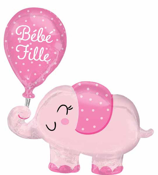 Bébé Fille Elephant Shaped Foil Balloon, 31 Inch