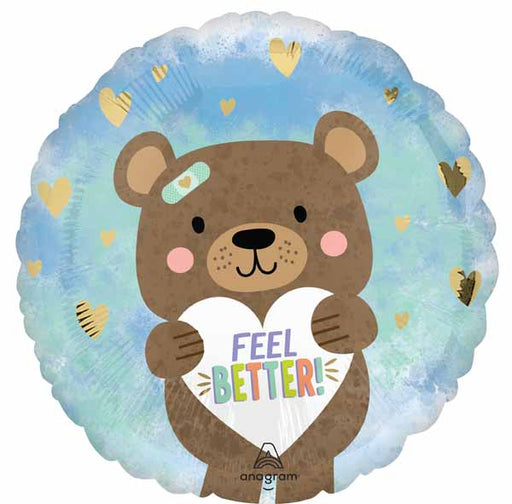 Feel Better Bear 18 Inch Round Foil Balloon