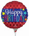 Satin Happy Birthday Banner 9-Inch Round Foil Balloon