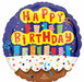 Happy Birthday Candles 18-Inch Round Foil Balloon