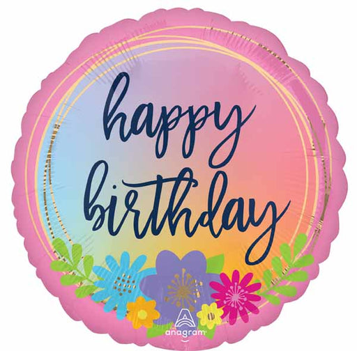 Happy Birthday Bouquet 18" Round Foil Balloon