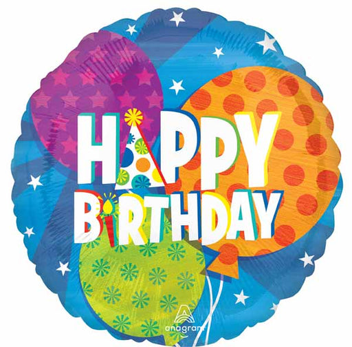 Happy Birthday Balloons 18-Inch Round Foil Balloon