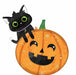 Halloween Cat & Pumpkin 29-Inch Shaped Foil Balloon