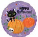 Halloween Cat & Pumpkins 18" Round Foil Balloon