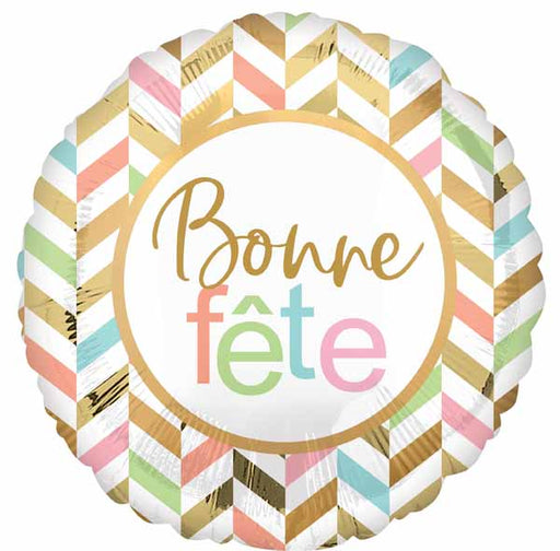 Bonne Fête Pastel Jumbo Round Foil Balloon